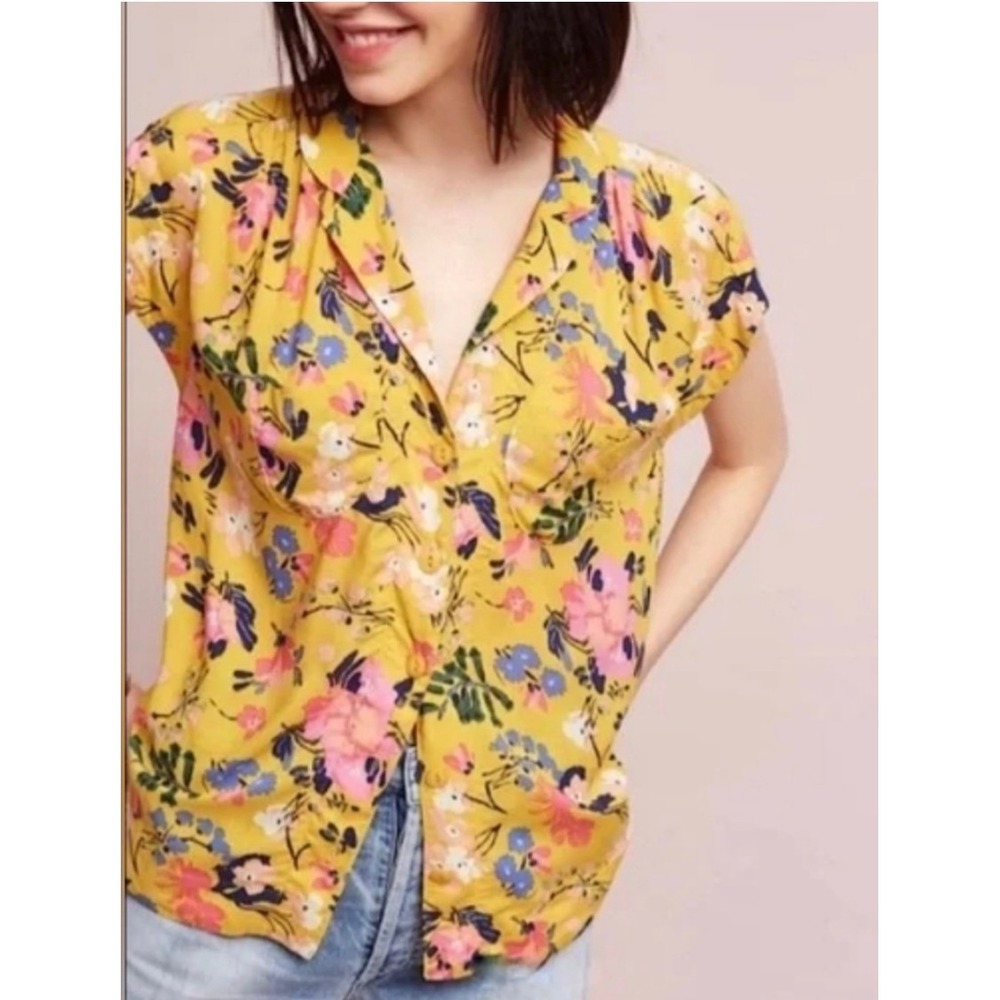 MAEVE BY ANTHROPOLOGIE Raffine Floral Top Medium Excellent Condition